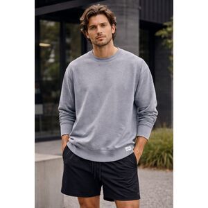 Reigning Champ Gray Pullover Sweatshirt Top  Mens Size Medium